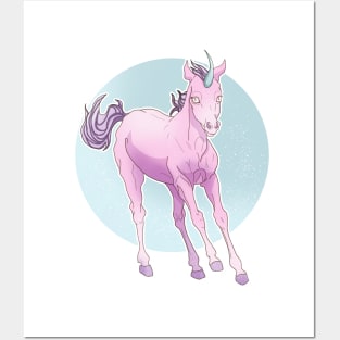 Pink little unicorn Posters and Art